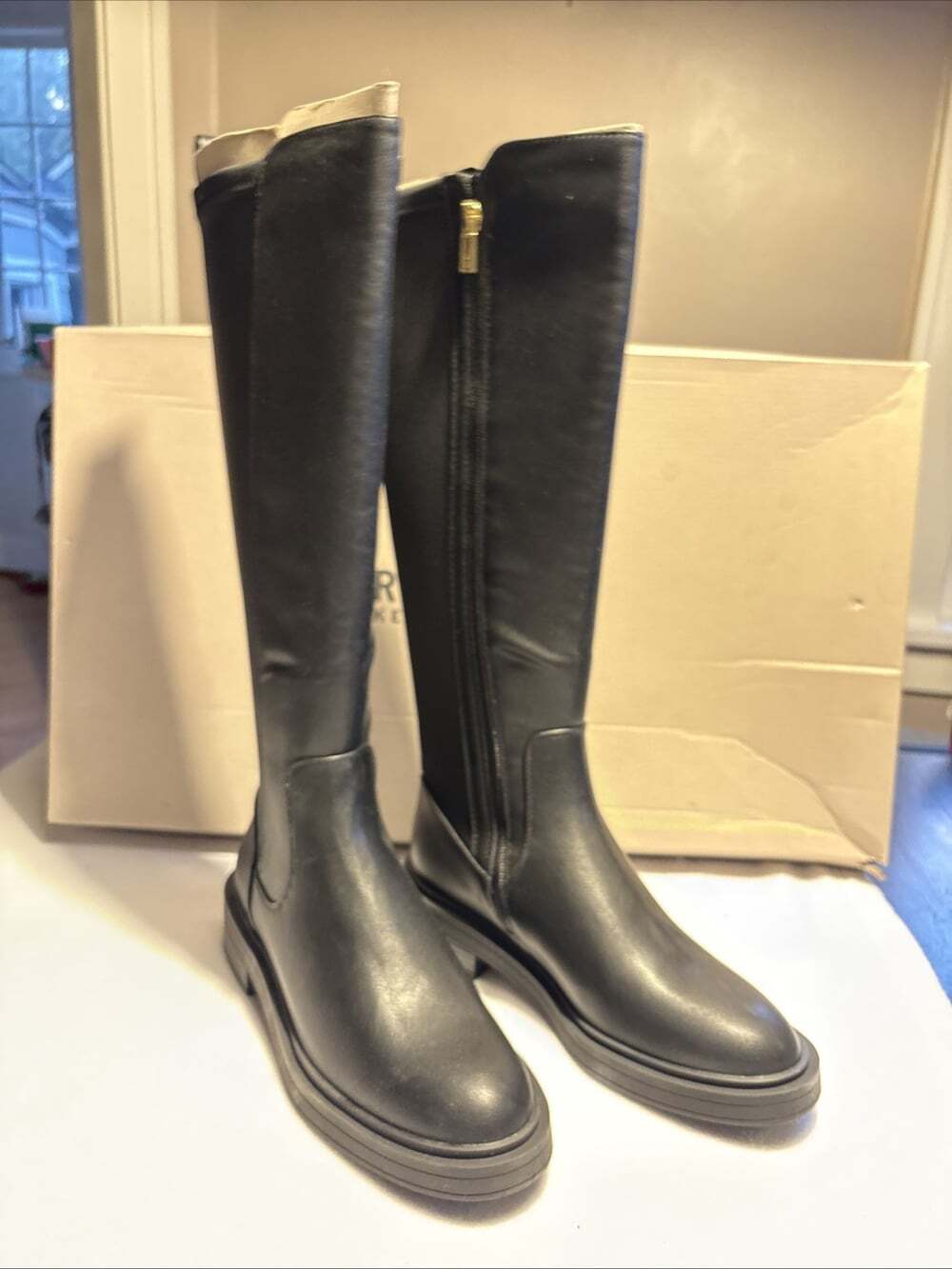 Kenneth Cole Reaction Anabelle Tall Riding Boots Black Size 7